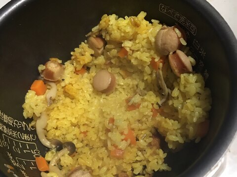 炊飯器でカレーピラフ